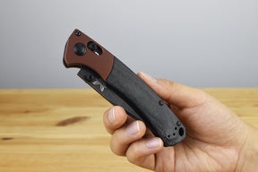 Benchmade 15085BK-04 Mini Crooked River Folding Knife (Black Canvas Micarta Handle)