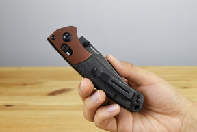 Benchmade 15085BK-04 Mini Crooked River Folding Knife (Black Canvas Micarta Handle)