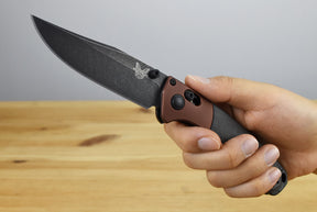 Benchmade 15085BK-04 Mini Crooked River Folding Knife (Black Canvas Micarta Handle)