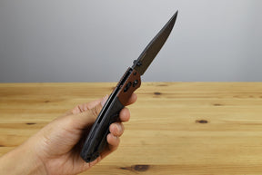 Benchmade 15085BK-04 Mini Crooked River Folding Knife (Black Canvas Micarta Handle)