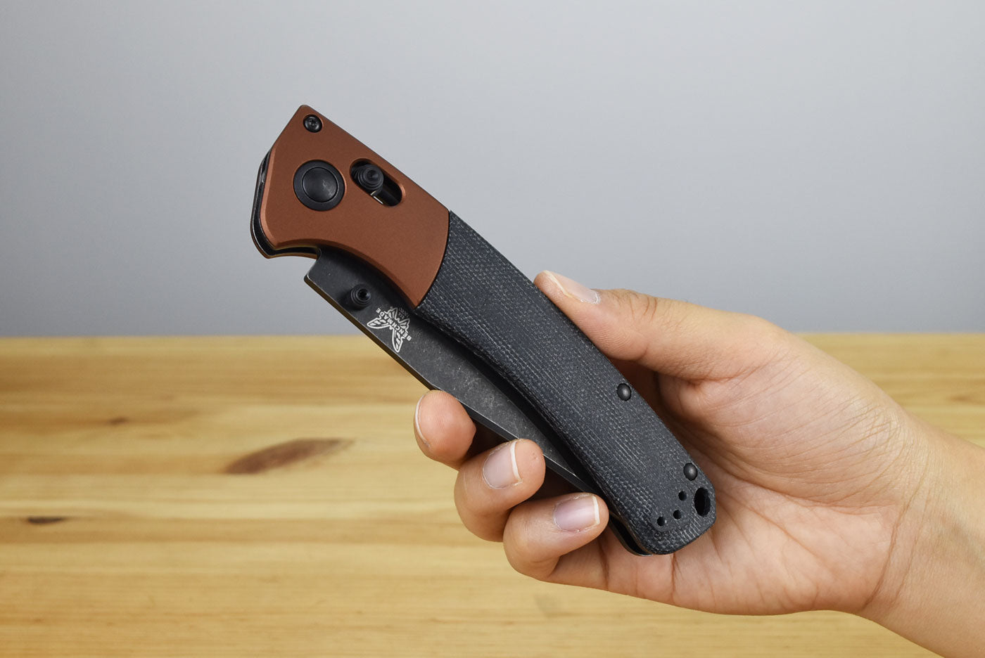 Benchmade 15080BK-04 Crooked River Folding Knife (Black Canvas Micarta Handle)