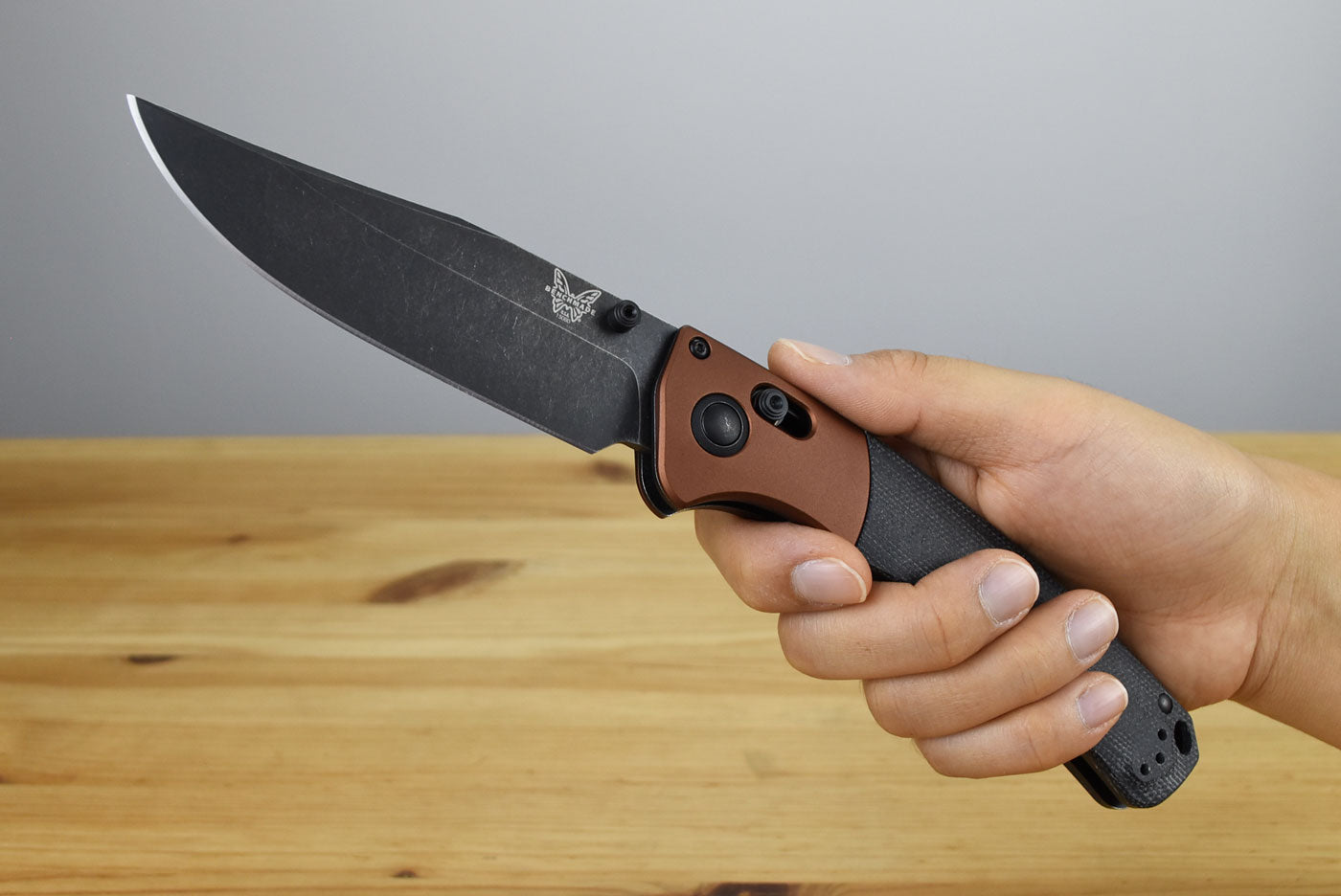 Benchmade 15080BK-04 Crooked River Folding Knife (Black Canvas Micarta Handle)