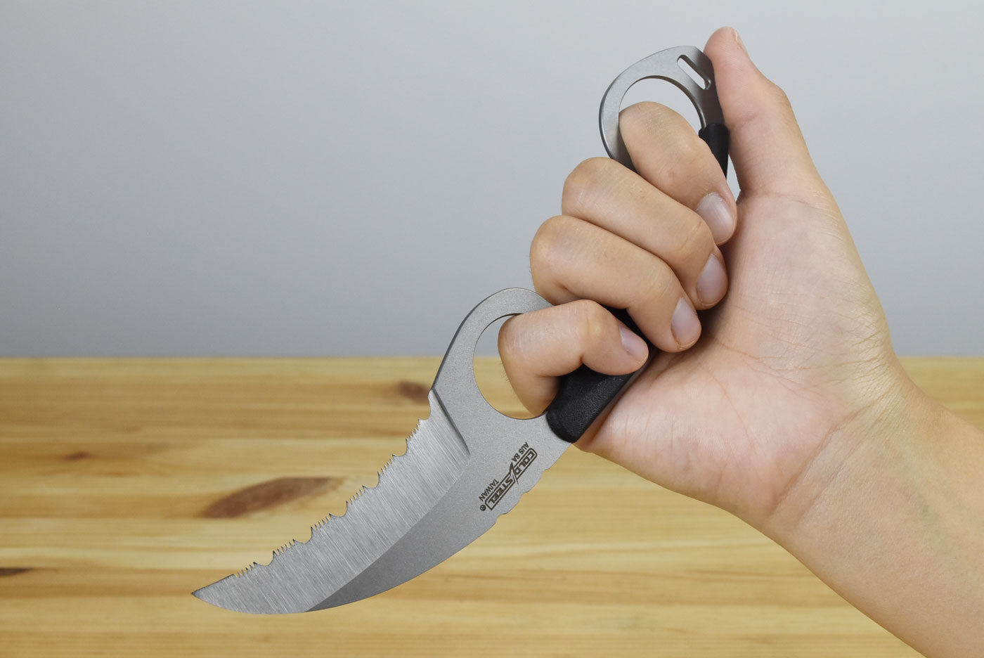 Cold Steel Safe Maker II Fixed Blade Neck Knife, Stonewash Blade
