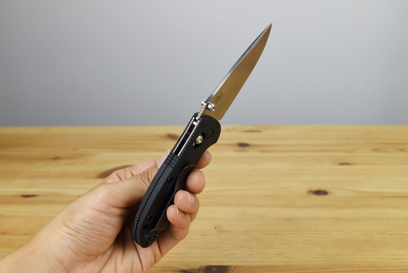 Benchmade 556-S30V Mini Griptilian Folding Knife (Black Noryl GTX Handle)
