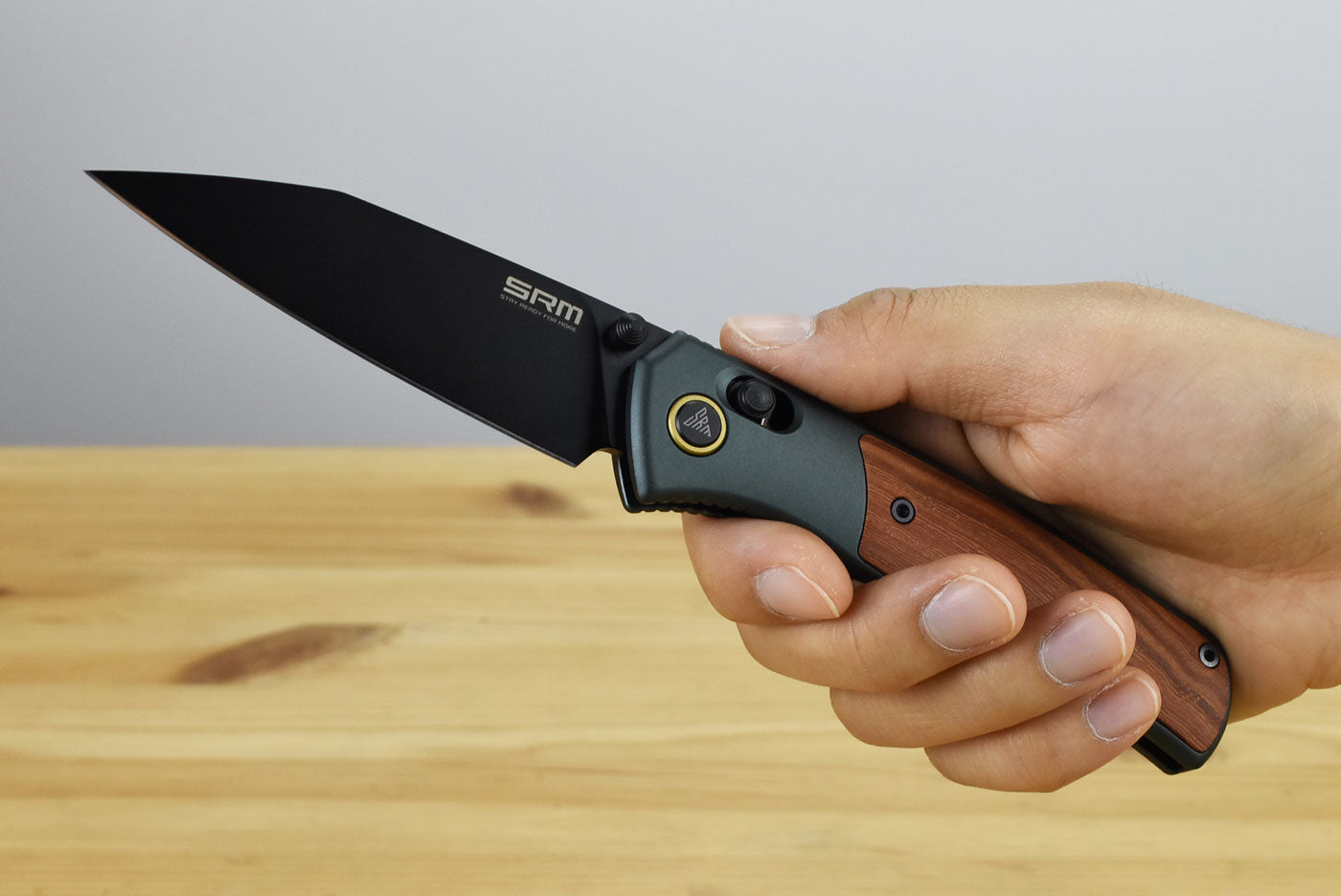 SRM Medal 259L-AG Folding Blade 14C28N