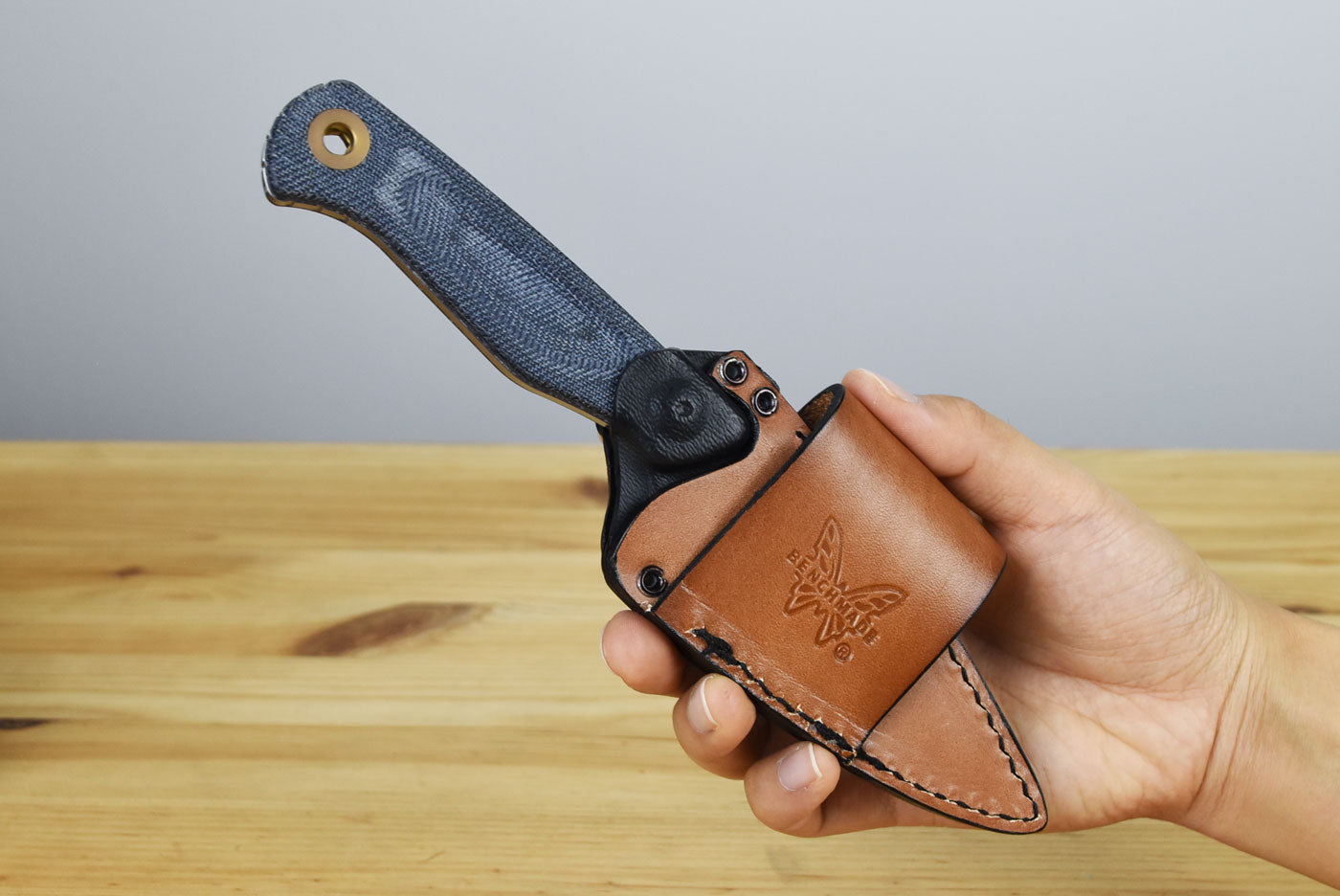 Benchmade 203-04 Dacian Pocket Fixed Blade (Blue Denim Micarta Handle)