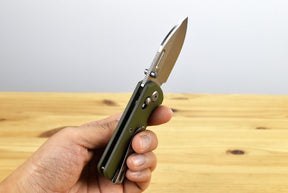 GEO Knife Belluf Crossbar Lock M390 (Green G10 Handle)