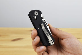 GEO Knife Belluf Crossbar Lock M390 (Black G10 Handle)