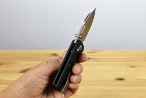 GEO Knife Belluf Crossbar Lock M390 (Black G10 Handle)