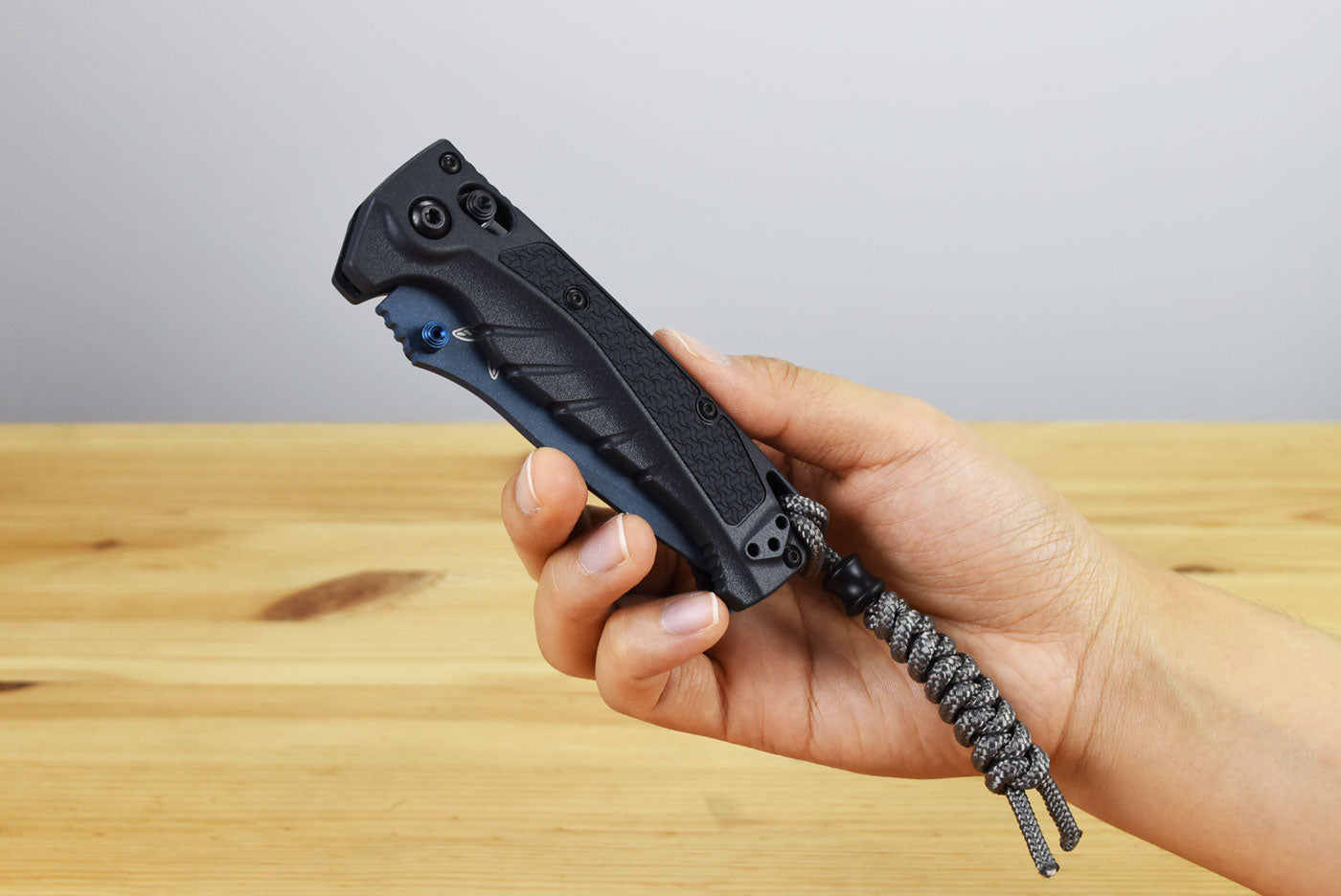 Benchmade 18065BT-01 Water Mini Adira Folding Knife (Tempest Gray Grivory Handle)
