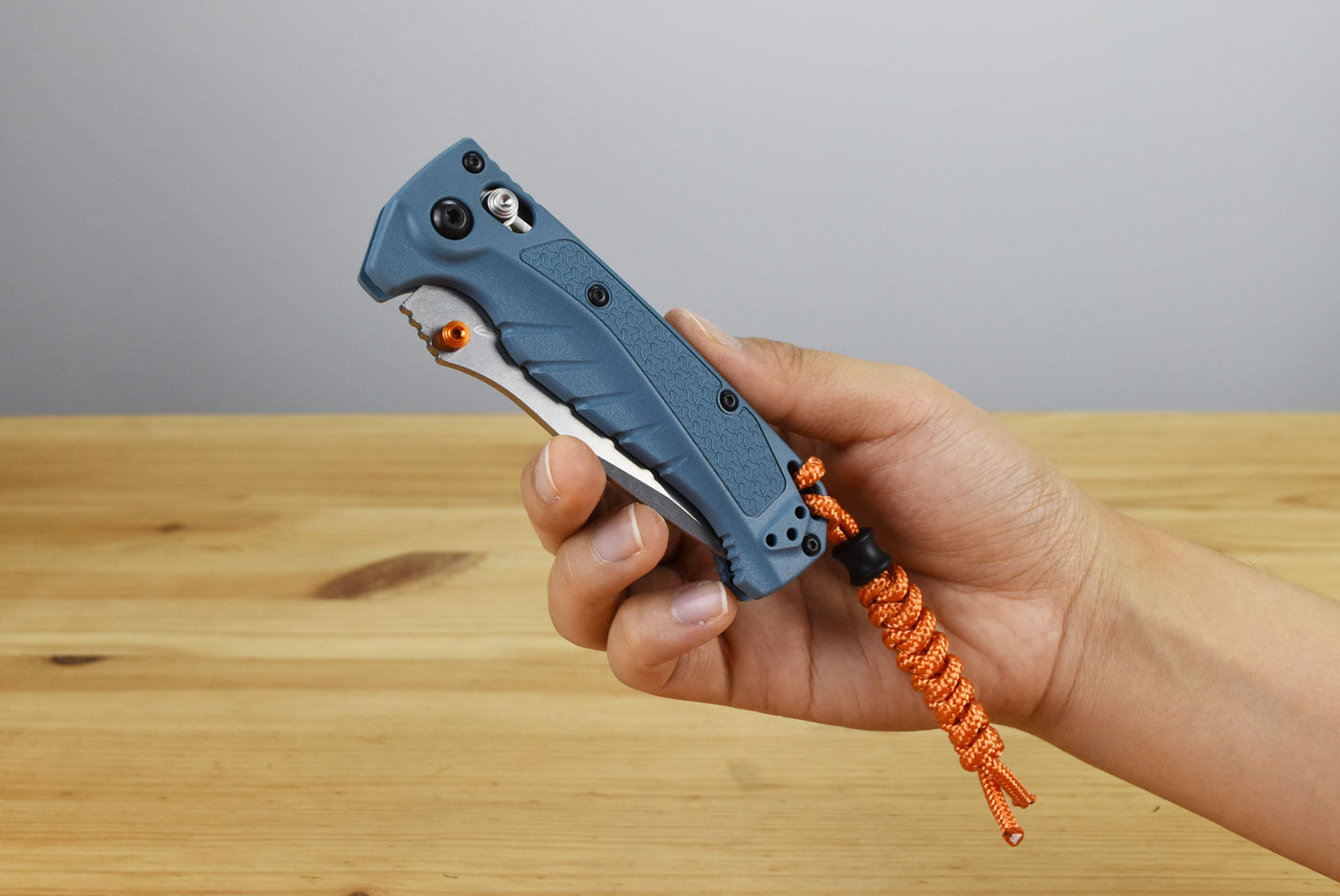 Benchmade 18065 Water Mini Adira Folding Knife (Depth Blue Grivory Handle)