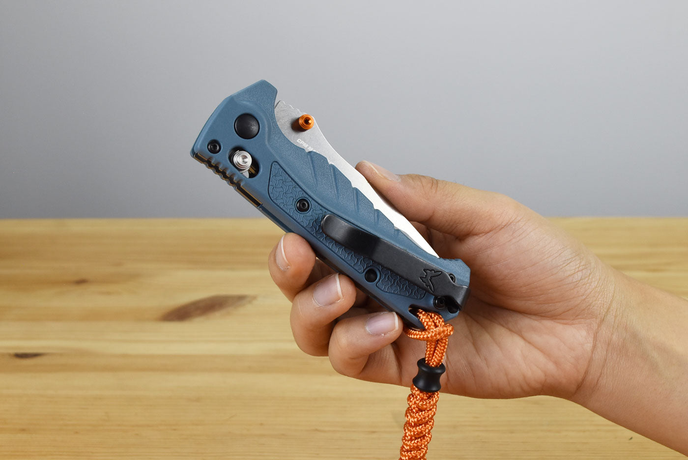 Benchmade 18065 Water Mini Adira Folding Knife (Depth Blue Grivory Handle)