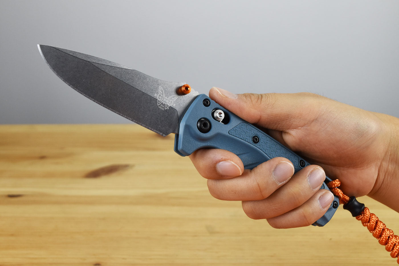 Benchmade 18065 Water Mini Adira Folding Knife (Depth Blue Grivory Handle)