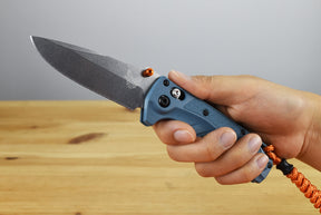 Benchmade 18065 Water Mini Adira Folding Knife (Depth Blue Grivory Handle)