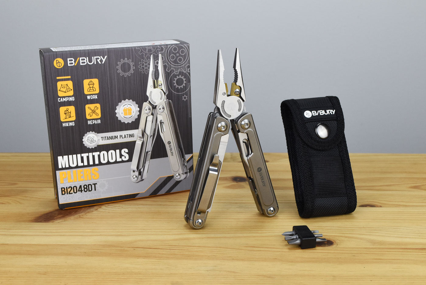 Bibury Plier Multitool V2 Titanium (19-in-1)