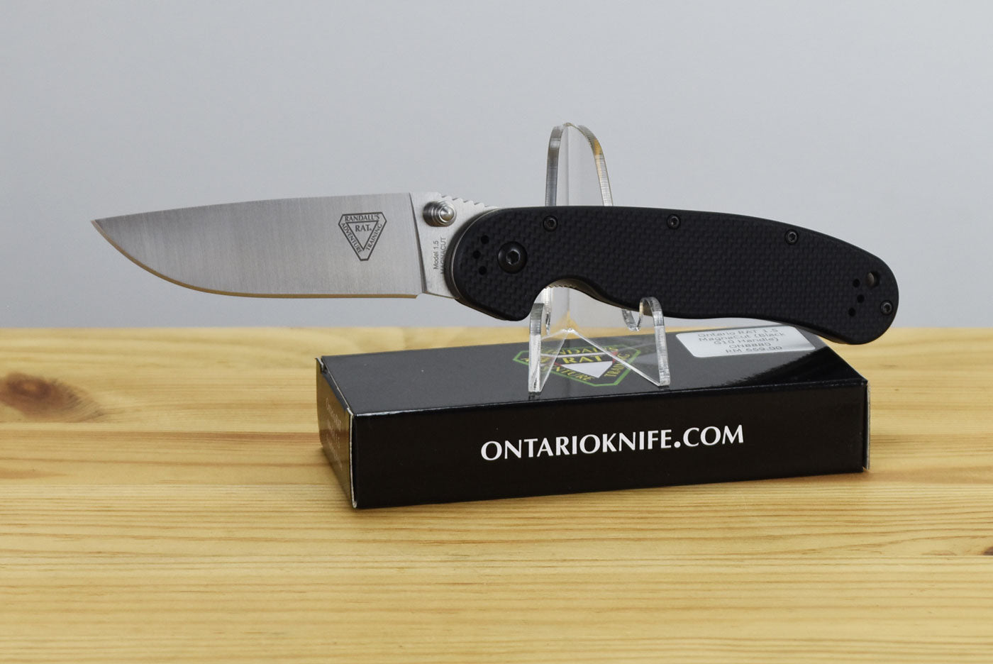 Ontario RAT 1.5 MagnaCut Folding Knife (Black G10 Handle)