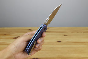 CJRB Pyrite Enthusiast (Blue Titanium) Folding Knife