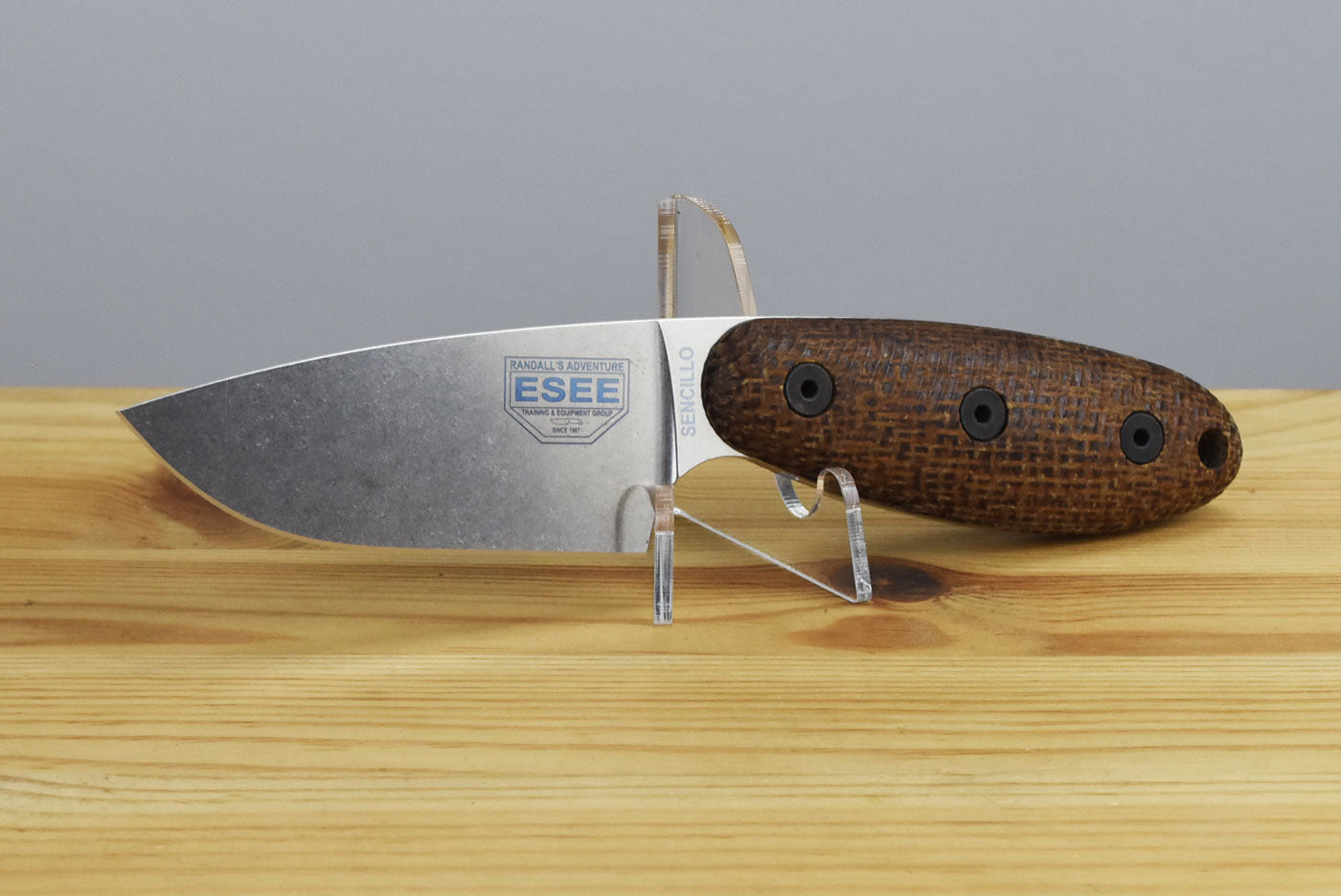 ESEE Sencillo MagnaCut Fixed Blade (Natural Burlap Micarta Handle)