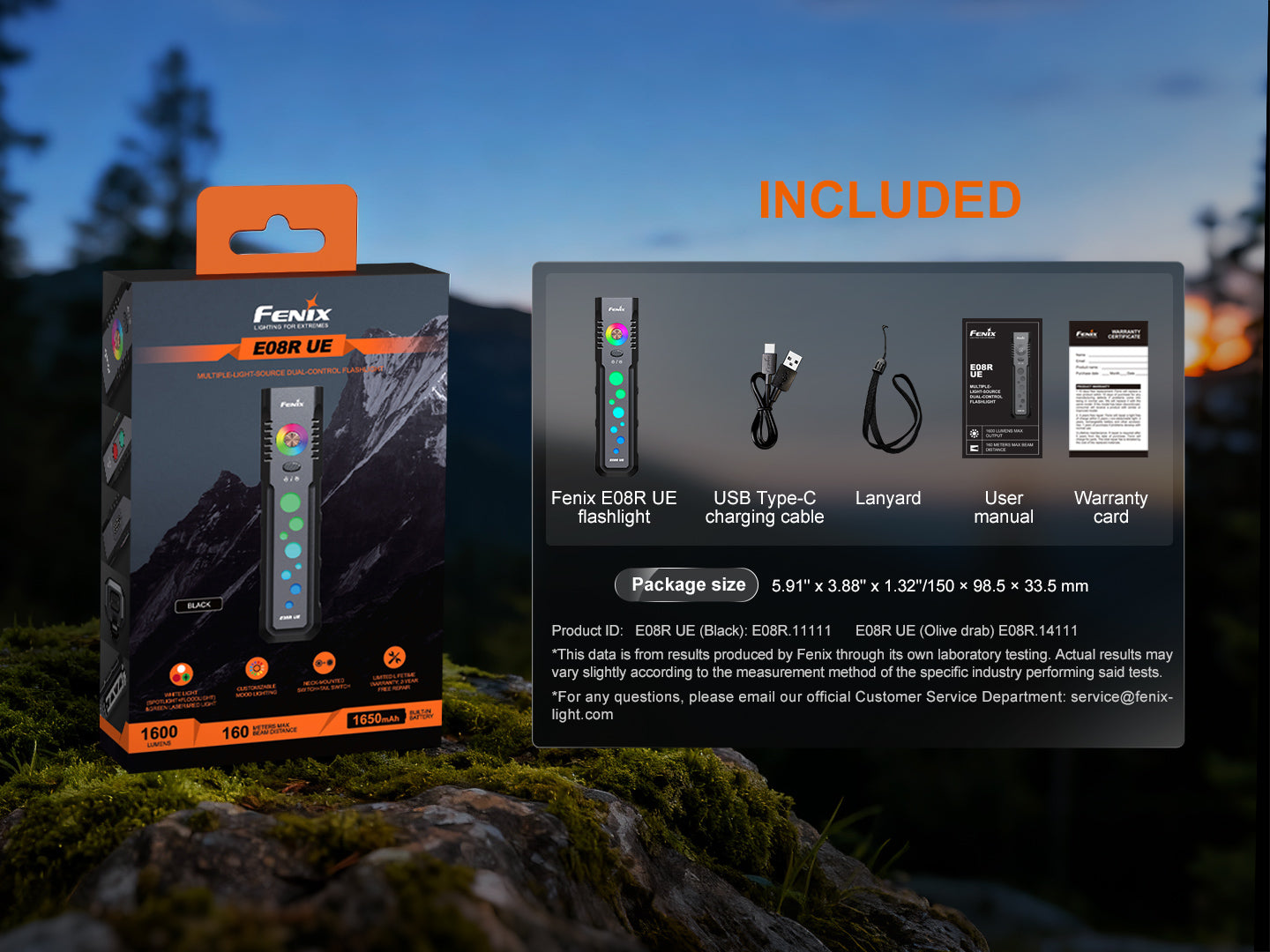 Fenix E08R UE Black detail 18