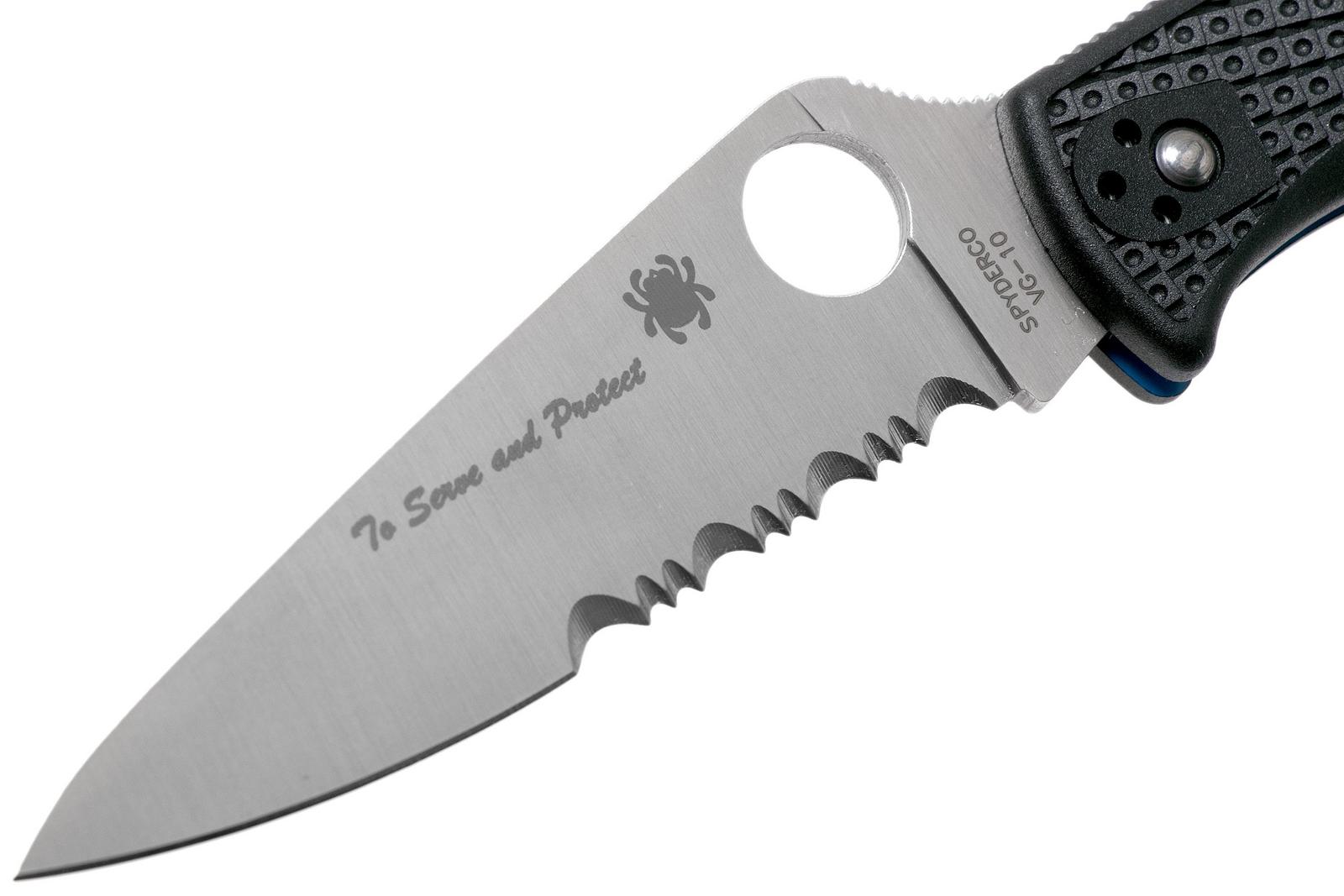 Spyderco C10FPSBKBL Endura 4 Thin Blue Line
