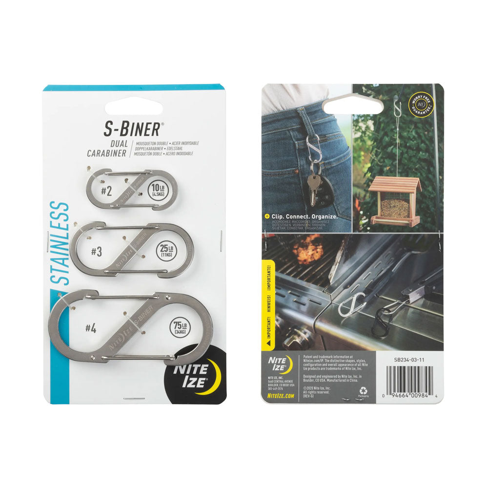 Nite Ize S-Biner Stainless Steel Dual Carabiner (3 Pack)