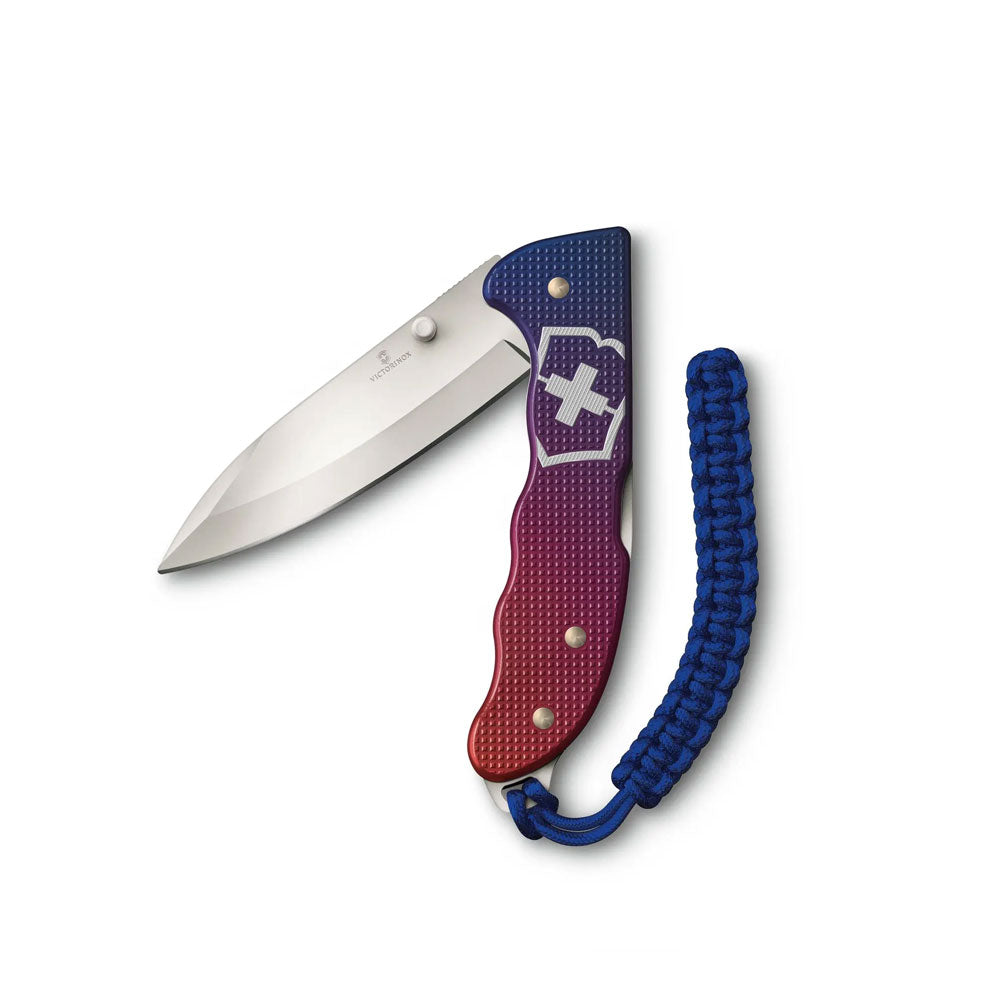 Victorinox Evoke Alox Blue-Red Back Lock Folding Knife 0.9415.D221