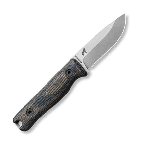 Reiff Knives F3 EDC Fixed Blade (Green and Black Canvas Micarta Handle)