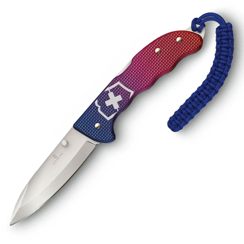 Victorinox Evoke Alox Blue-Red Back Lock Folding Knife 0.9415.D221
