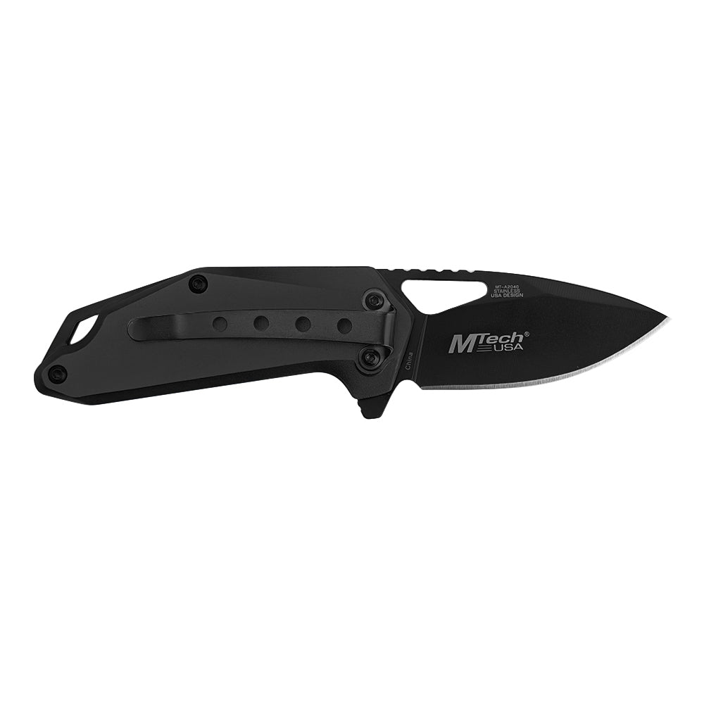 MTech A2040BK Linerlock Assisted Folding Blade (Black Anodized Aluminum Handle)