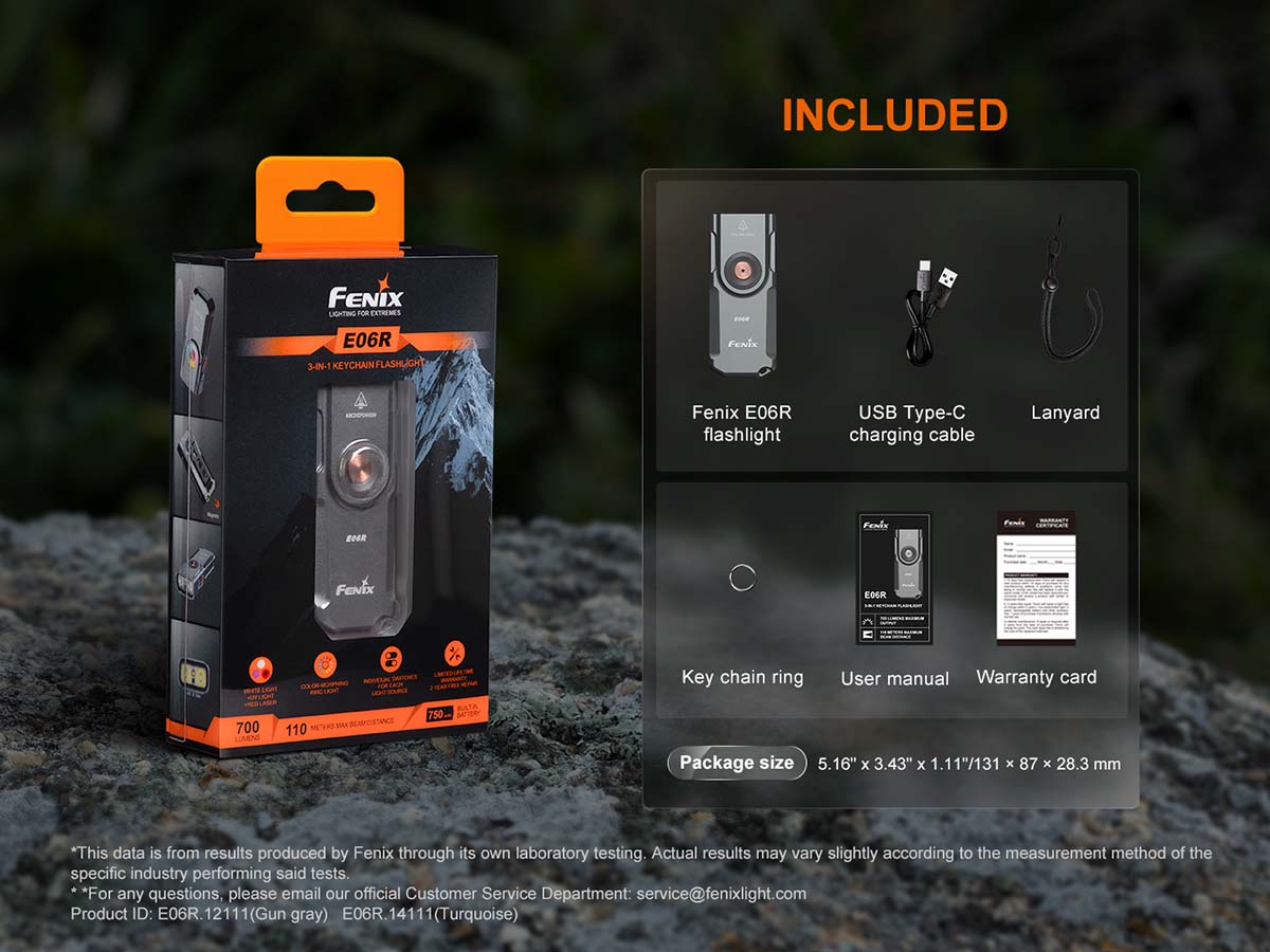 Fenix E06R 3-in-1 Keychain Flashlight (700 Lumens) (2 Version)