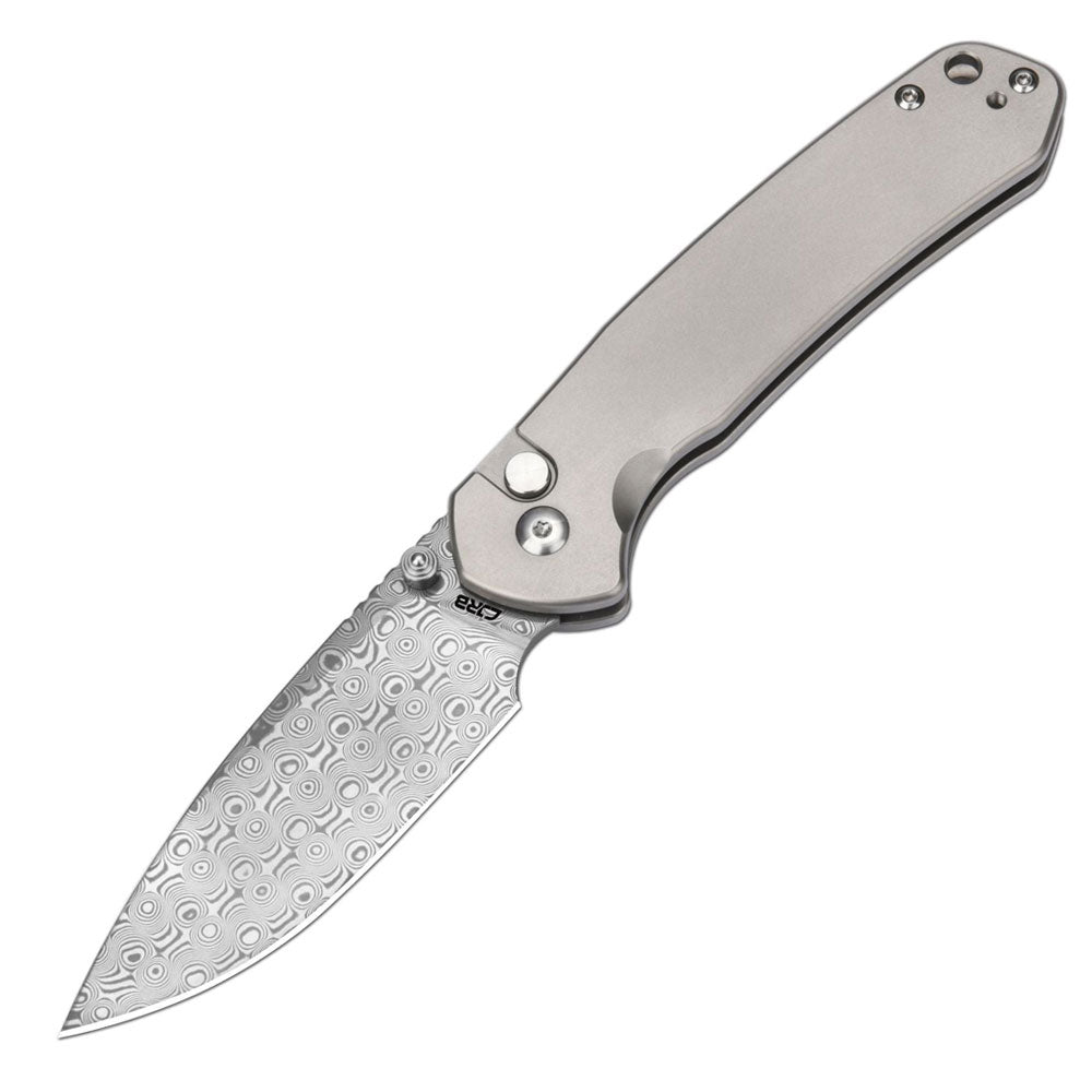 CJRB Pyrite (Titanium) Damascus Folding Knife