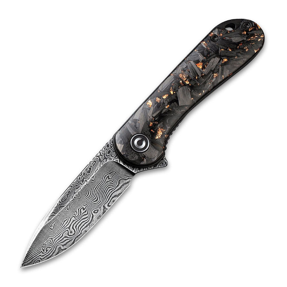 Civivi C907C-DS3 Elementum Folding Knife (Black/Copper Shredded CF Handle)