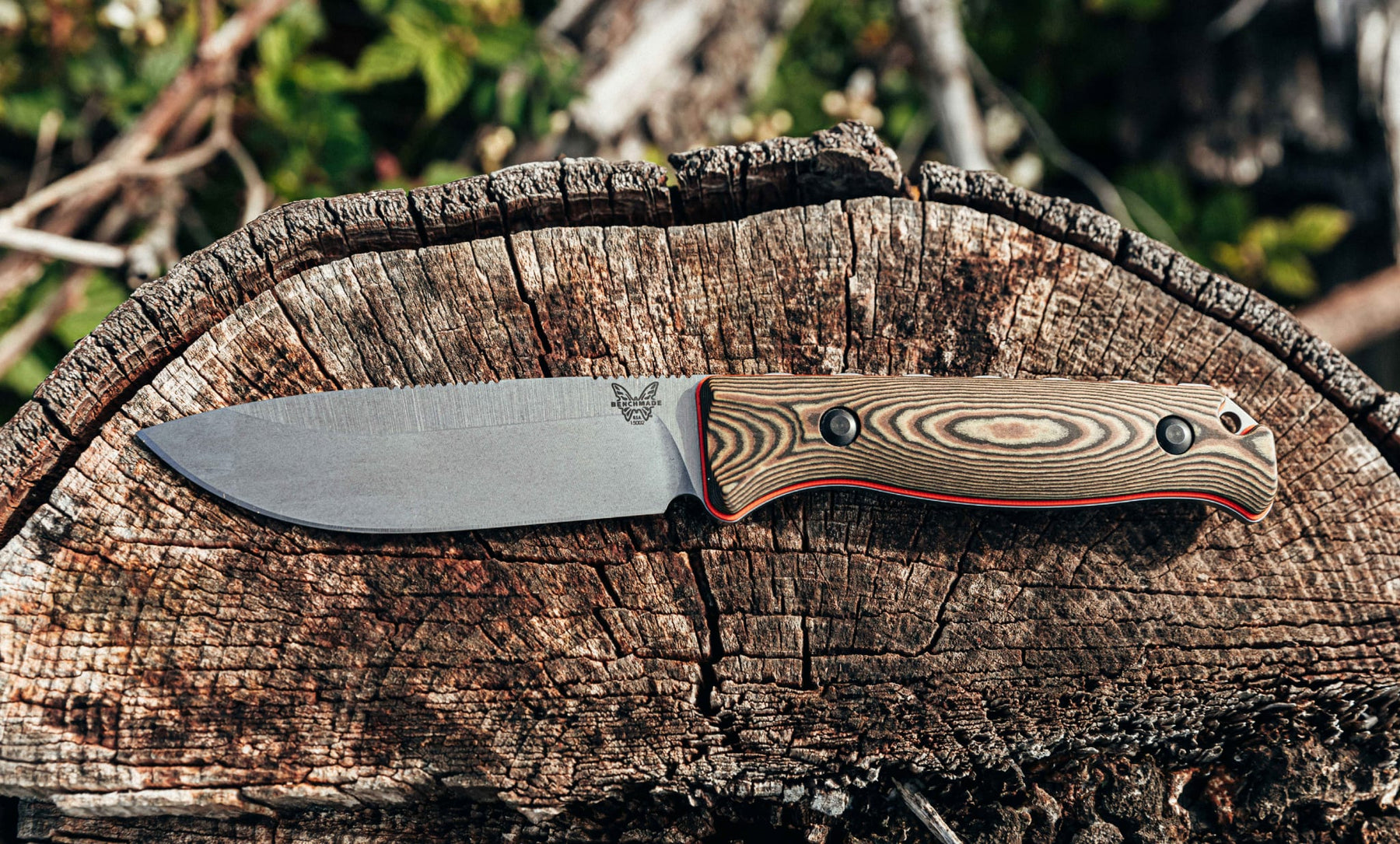 Benchmade 15002-1 Saddle Mountain Fixed Blade (Richlite Orange G10 Base Layer Handle)