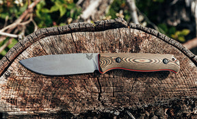 Benchmade 15002-1 Saddle Mountain Fixed Blade (Richlite Orange G10 Base Layer Handle)