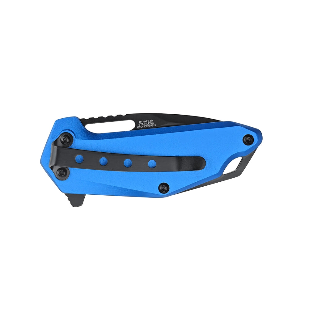 MTech A2040BL Linerlock Assisted Folding Blade (Blue Anodized Aluminum Handle)