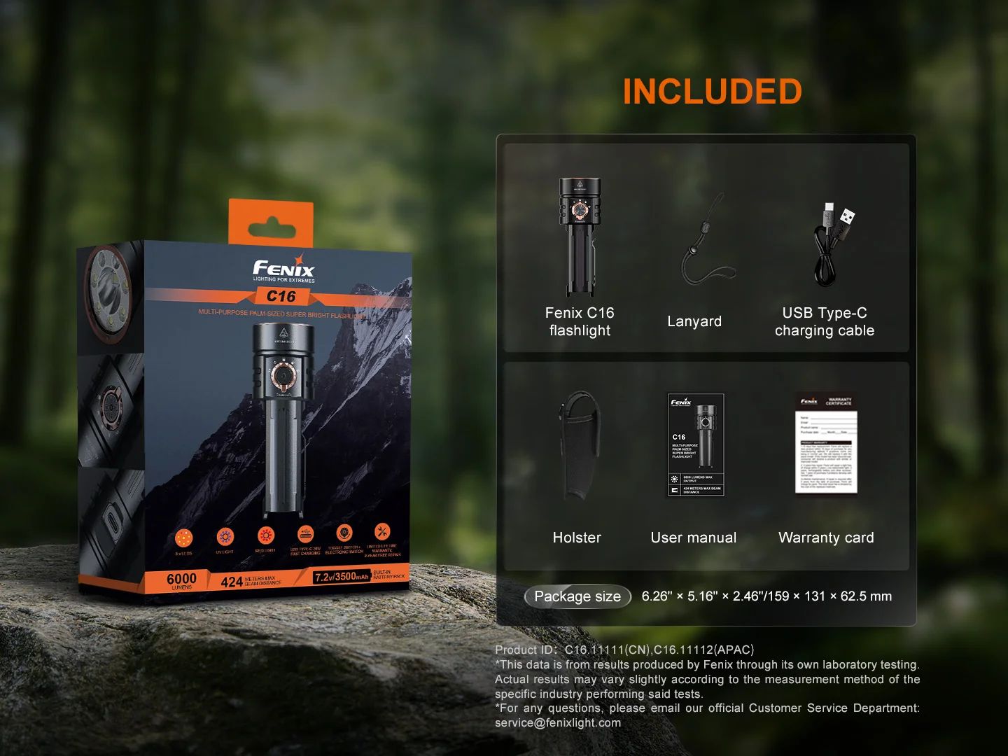 Fenix C16 Palm-Sized Rechargeable Flashlight