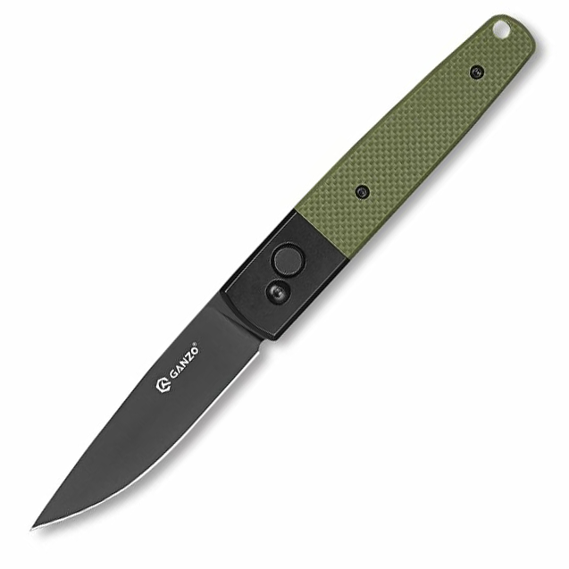 Ganzo G721B-GR Button Lock Folding Knife (Green G10 Handle)