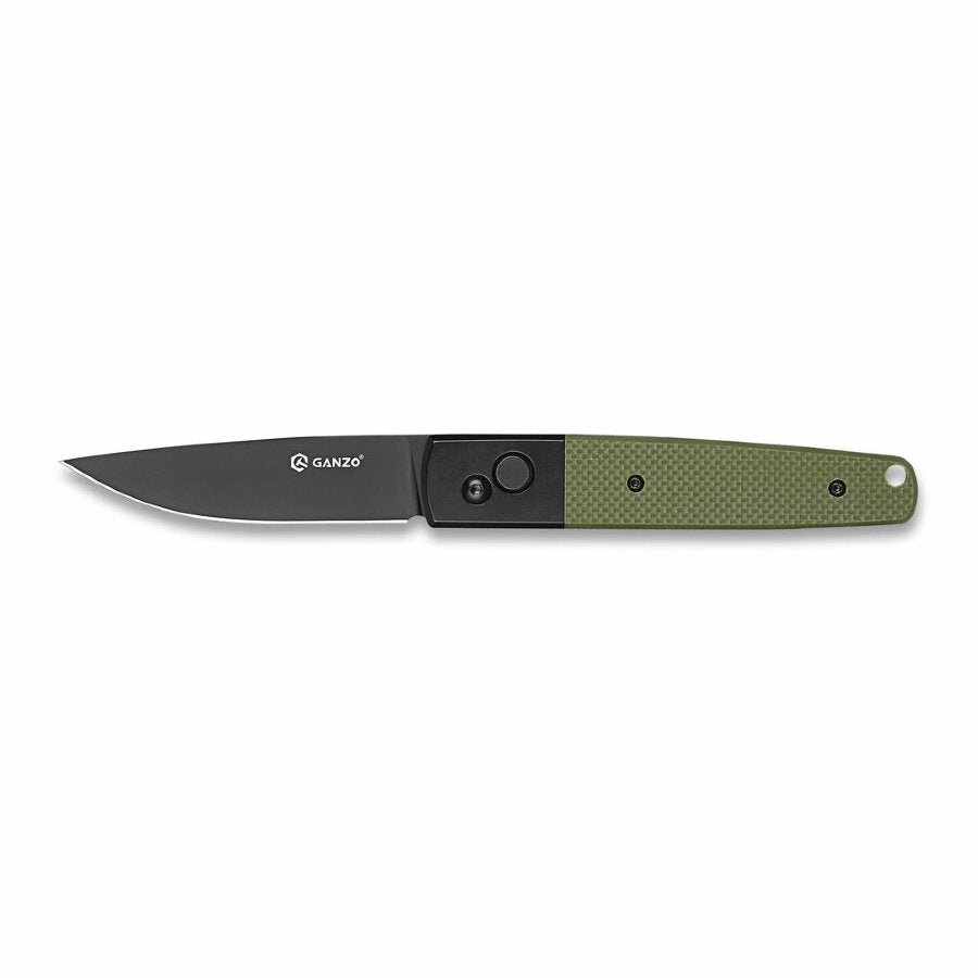 Ganzo G721B-GR Button Lock Folding Knife (Green G10 Handle)