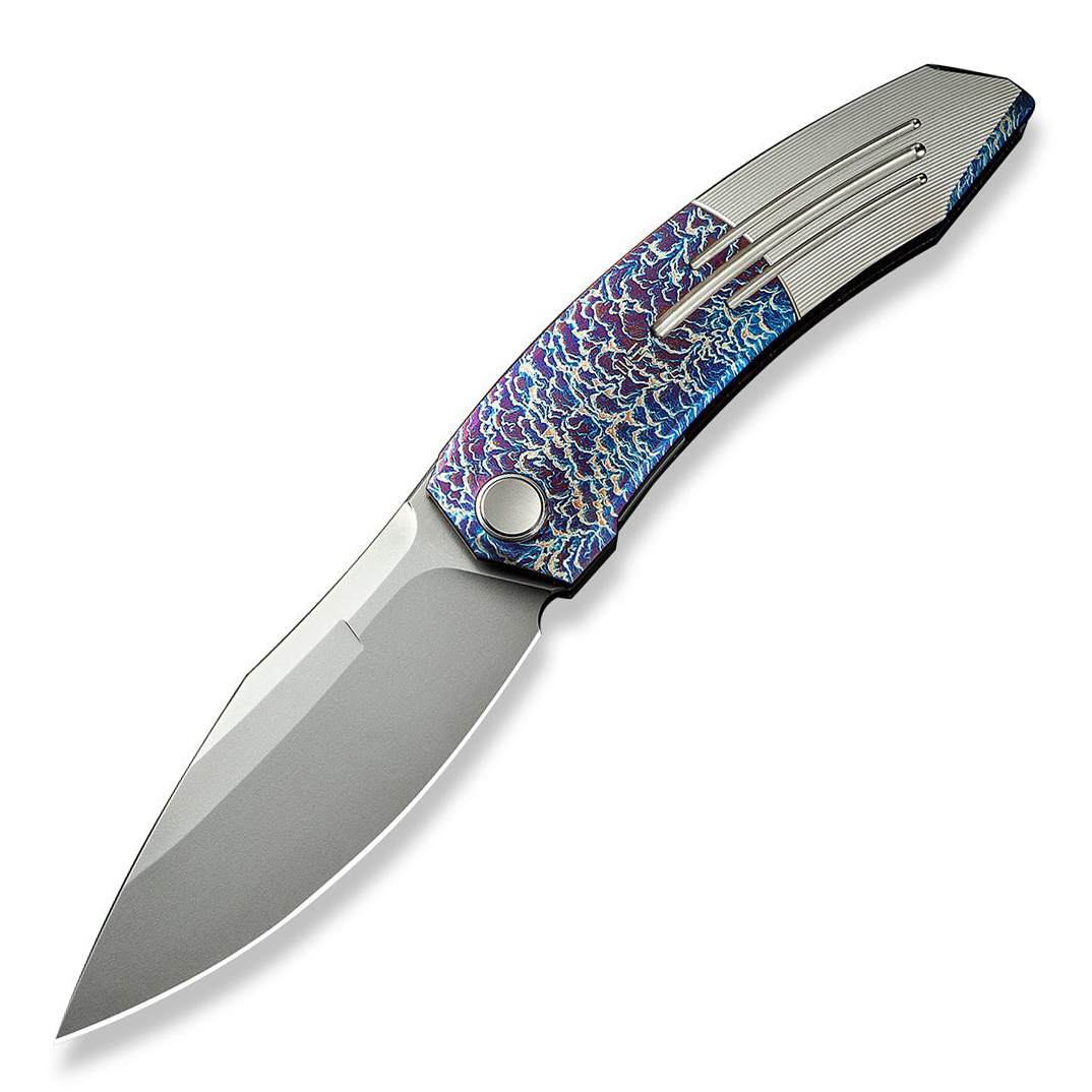 WE KNIFE WE23069B-4 Sine Wave (Flamed & Satin Machined Titanium Handle)