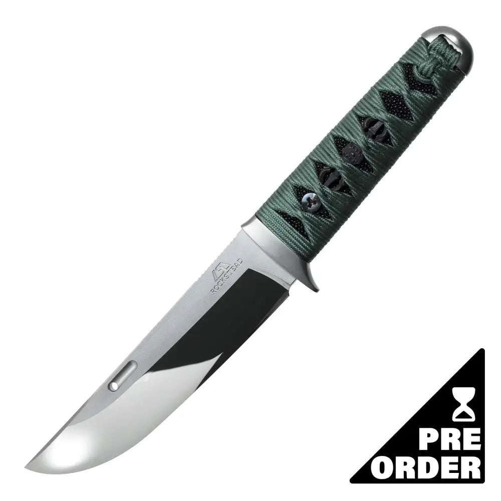 Rockstead Un-Zdp Fixed Blade (Green Uguisu Silk Wrapped Handle)