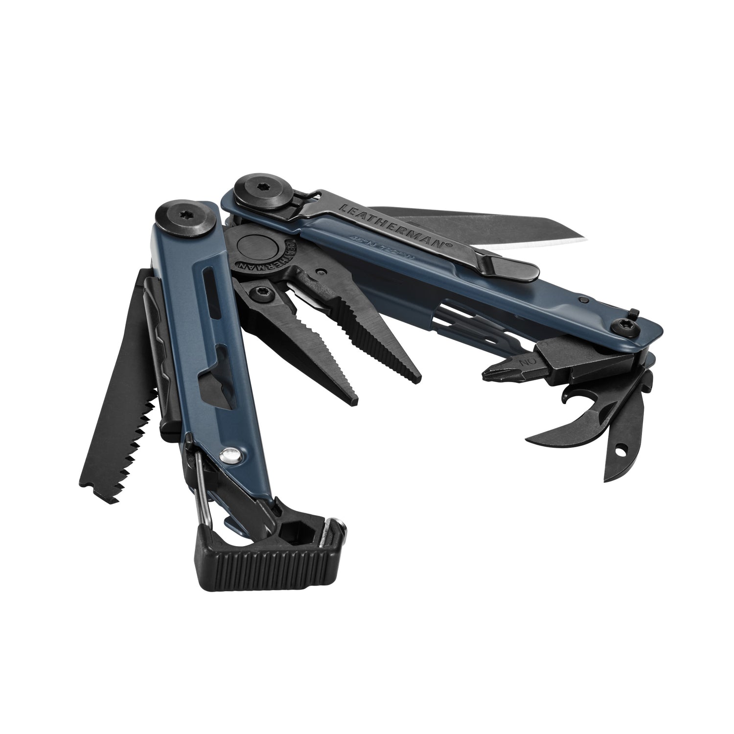 Leatherman Signal Multitool Nocturnal fanned open showing all 19 tools