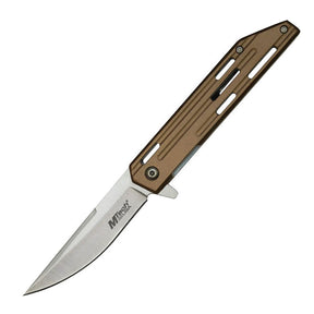 MTech MTA1200 Linerlock Assisted Folding Blade (Tan Handle)