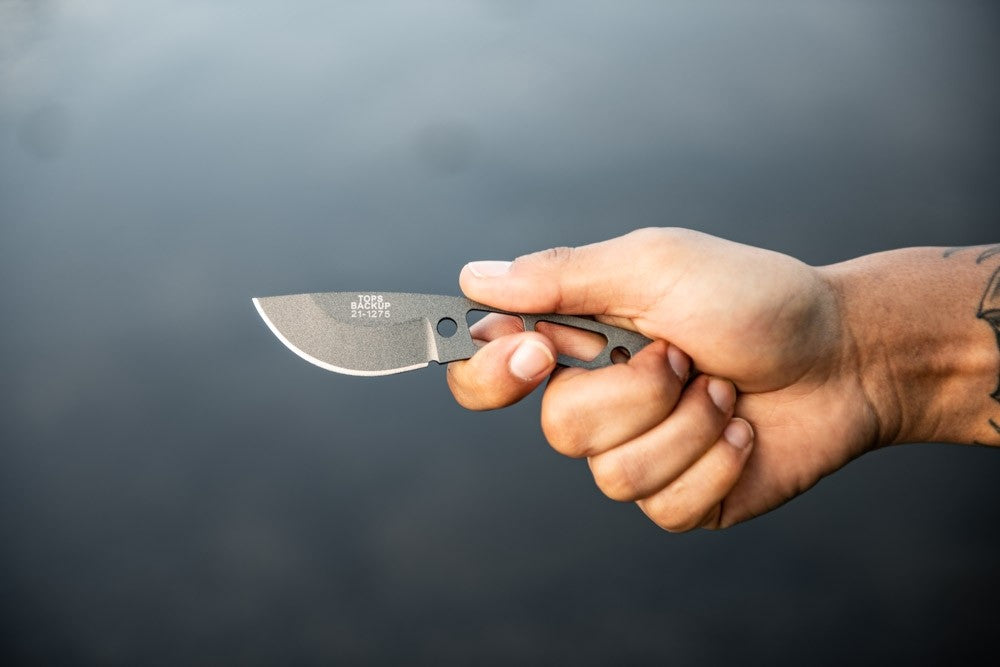 TOPS Backup Knife Tungsten blade detail
