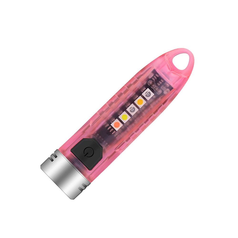 Boruit V1 Keychain Rechargeable Flashlight (400 Lumens) (Pink)
