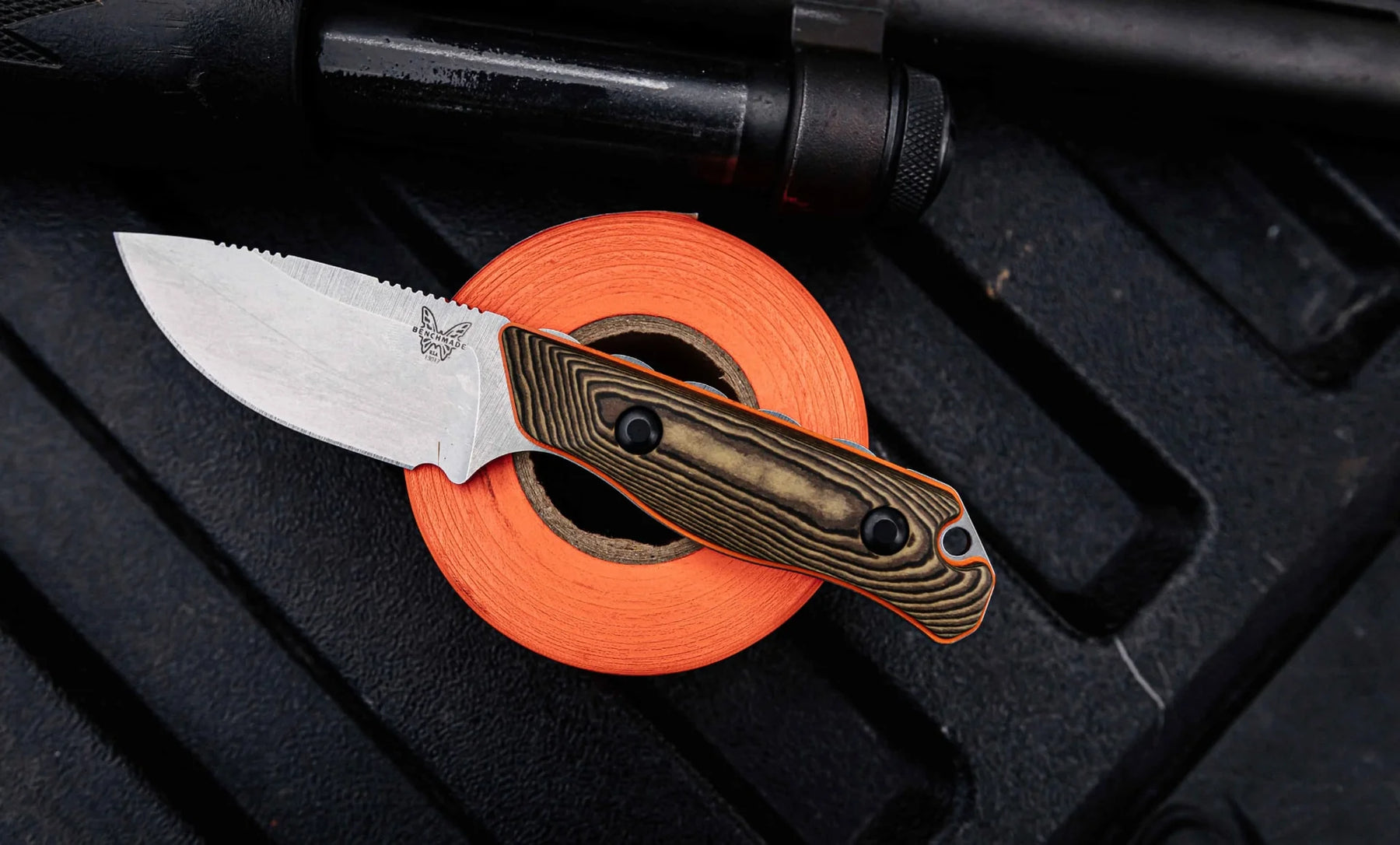 Benchmade 15017-1 Hidden Canyon Hunter Fixed Blade (Richlite Orange G10 Base Layer Handle)