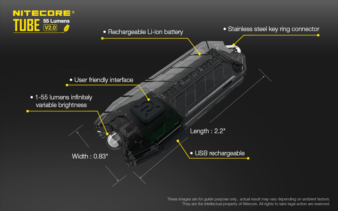 Nitecore Tube V2.0 Rechargeable Flashlight (55 Lumens) (2 Versions) - Thomas Tools