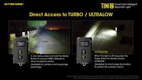 Nitecore TINI 2 Keychain Rechargeable Flashlight (500 Lumens) (2 Versions)