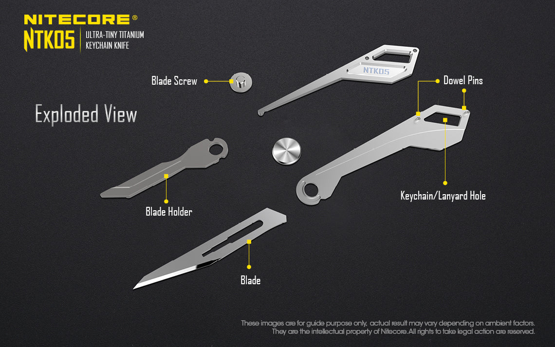 Nitecore NTK05 Ultra Tiny Titanium Keychain Knife - Thomas Tools