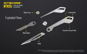 Nitecore NTK05 Ultra Tiny Titanium Keychain Knife - Thomas Tools