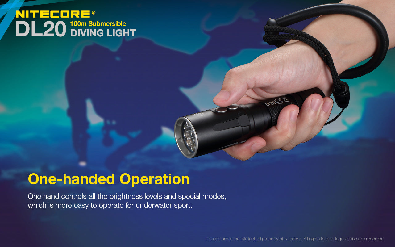 Nitecore DL20 Diving Flashlight (1000 Lumens) - Thomas Tools